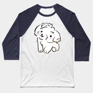 Cute White Shih Tzu Puppy Baseball T-Shirt